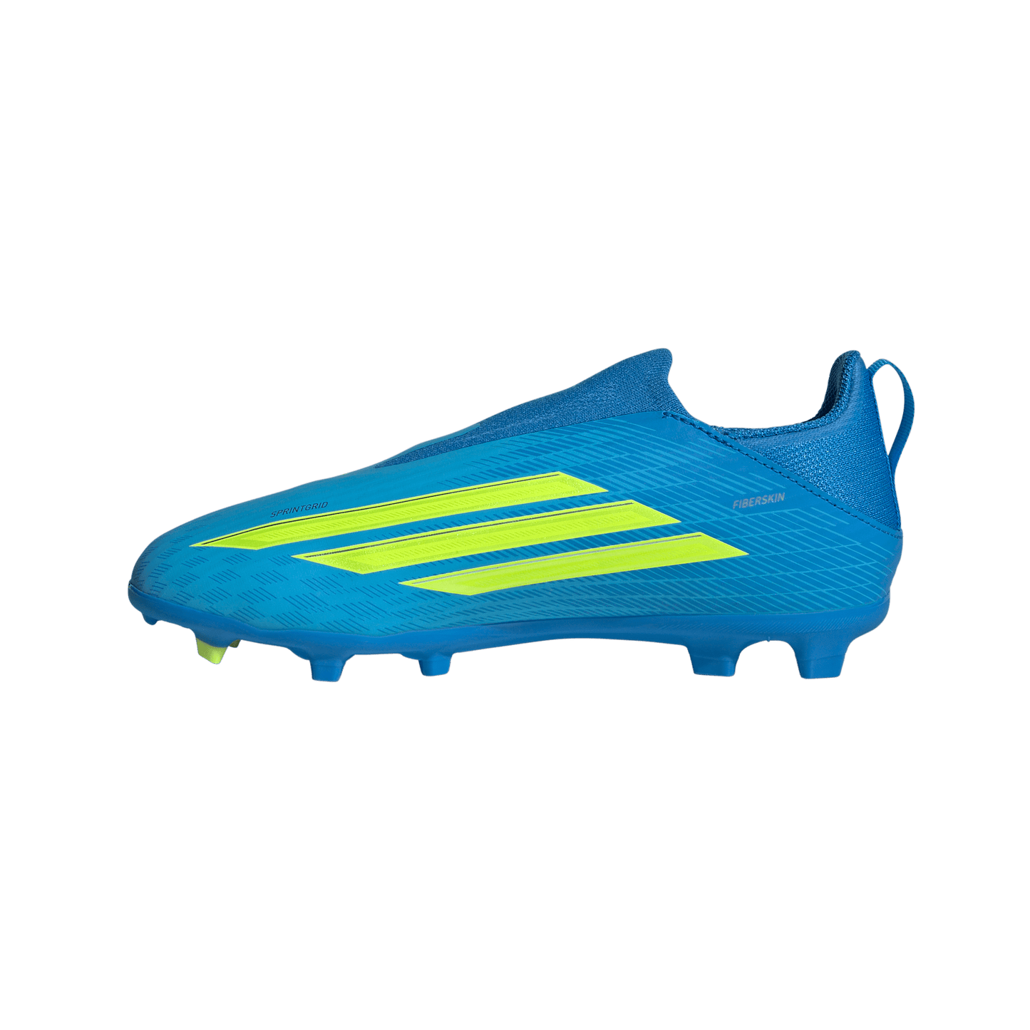 adidas F50 LEAGUE Laceless Firm Ground / Multi Ground Soccer Cleats  | Lucid Ray Blue / Team Solar Yellow 2 / Lucid Aquamarine | Kid's