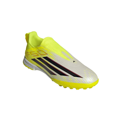 adidas F50 LEAGUE Laceless Turf Soccer Shoes | Team Solar Yellow 2 / Core Black / Lucid Rec | Kid's