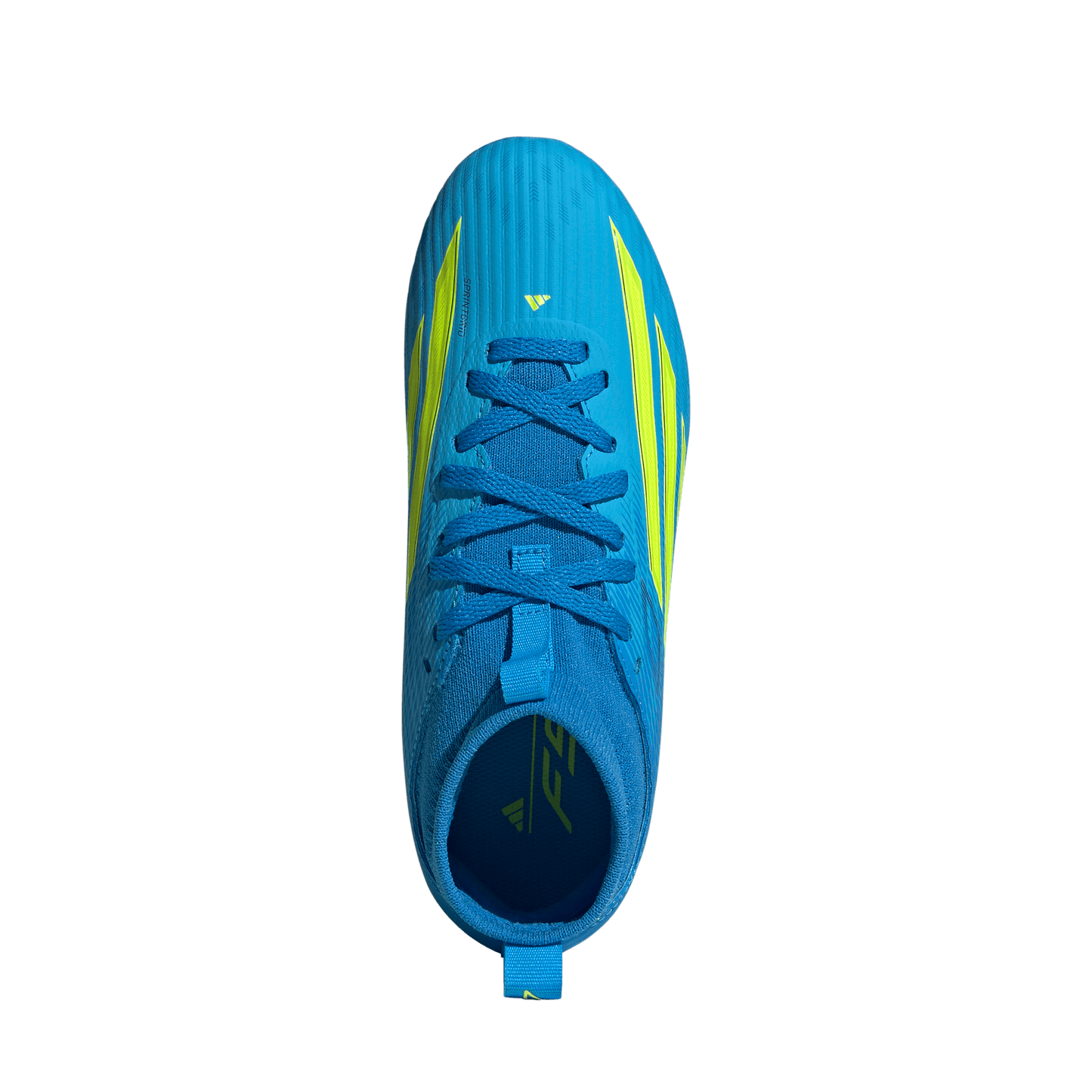 adidas F50 LEAGUE Mid Cut Firm Ground / Multi Ground Soccer Cleats  | Lucid Ray Blue / Team Solar Yellow 2 / Lucid Aquamarine | Kid's