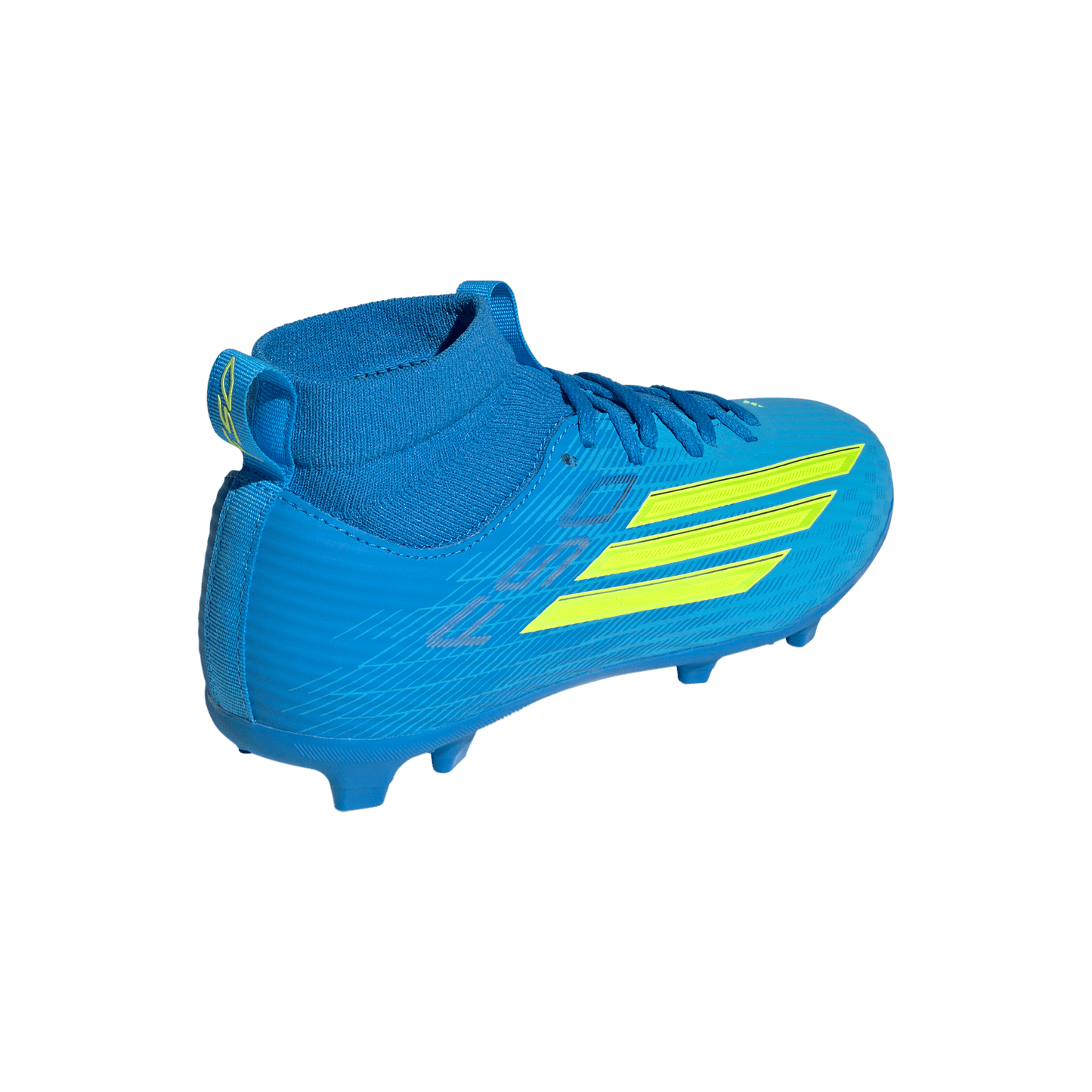 adidas F50 LEAGUE Mid Cut Firm Ground / Multi Ground Soccer Cleats  | Lucid Ray Blue / Team Solar Yellow 2 / Lucid Aquamarine | Kid's