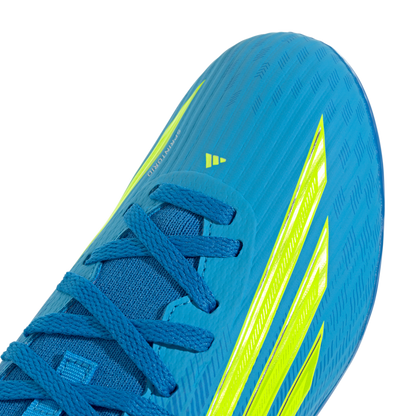 adidas F50 LEAGUE Mid Cut Firm Ground / Multi Ground Soccer Cleats  | Lucid Ray Blue / Team Solar Yellow 2 / Lucid Aquamarine | Kid's