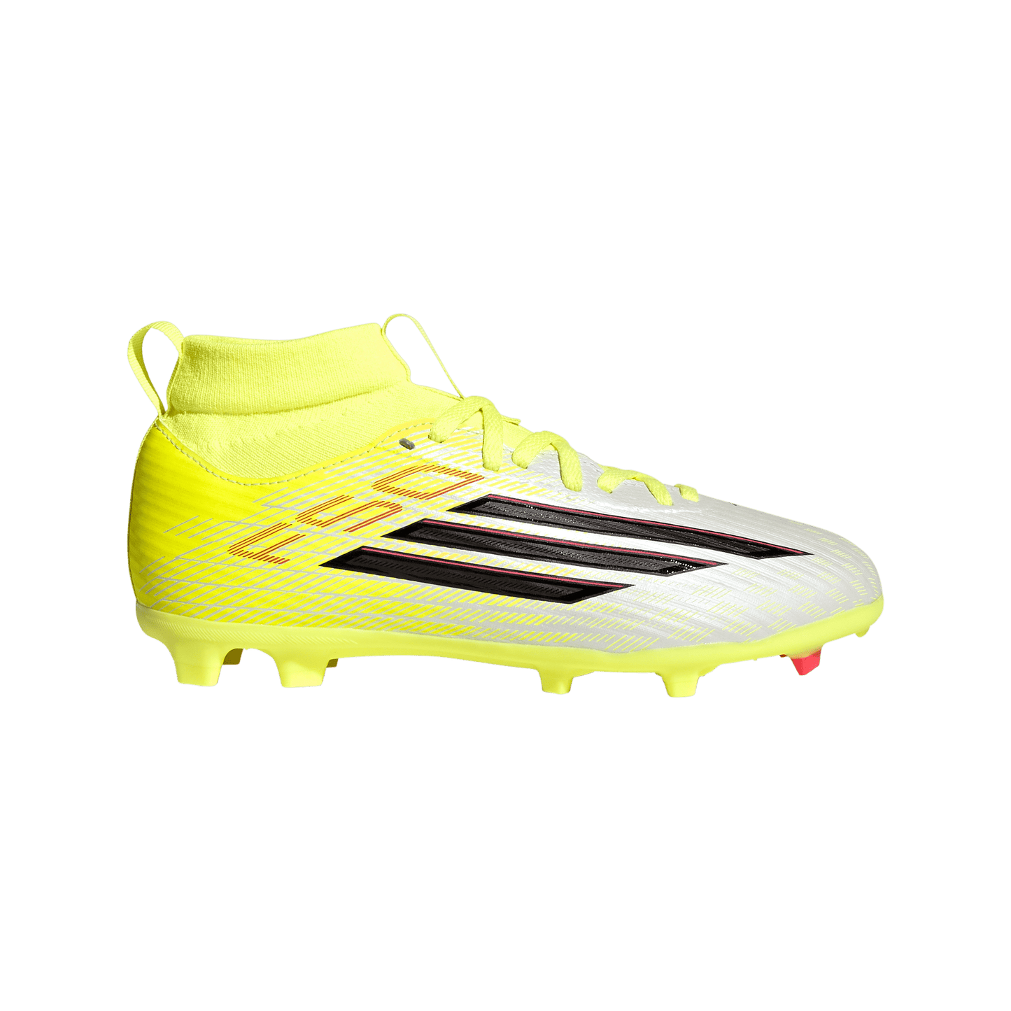 adidas F50 LEAGUE Mid Cut Firm Ground / Multi Ground Soccer Cleats  | Team Solar Yellow 2 / Core Black / Lucid Rec | Kid's