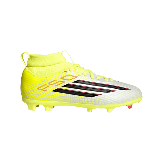 adidas F50 LEAGUE Mid Cut Firm Ground / Multi Ground Soccer Cleats  | Team Solar Yellow 2 / Core Black / Lucid Rec | Kid's