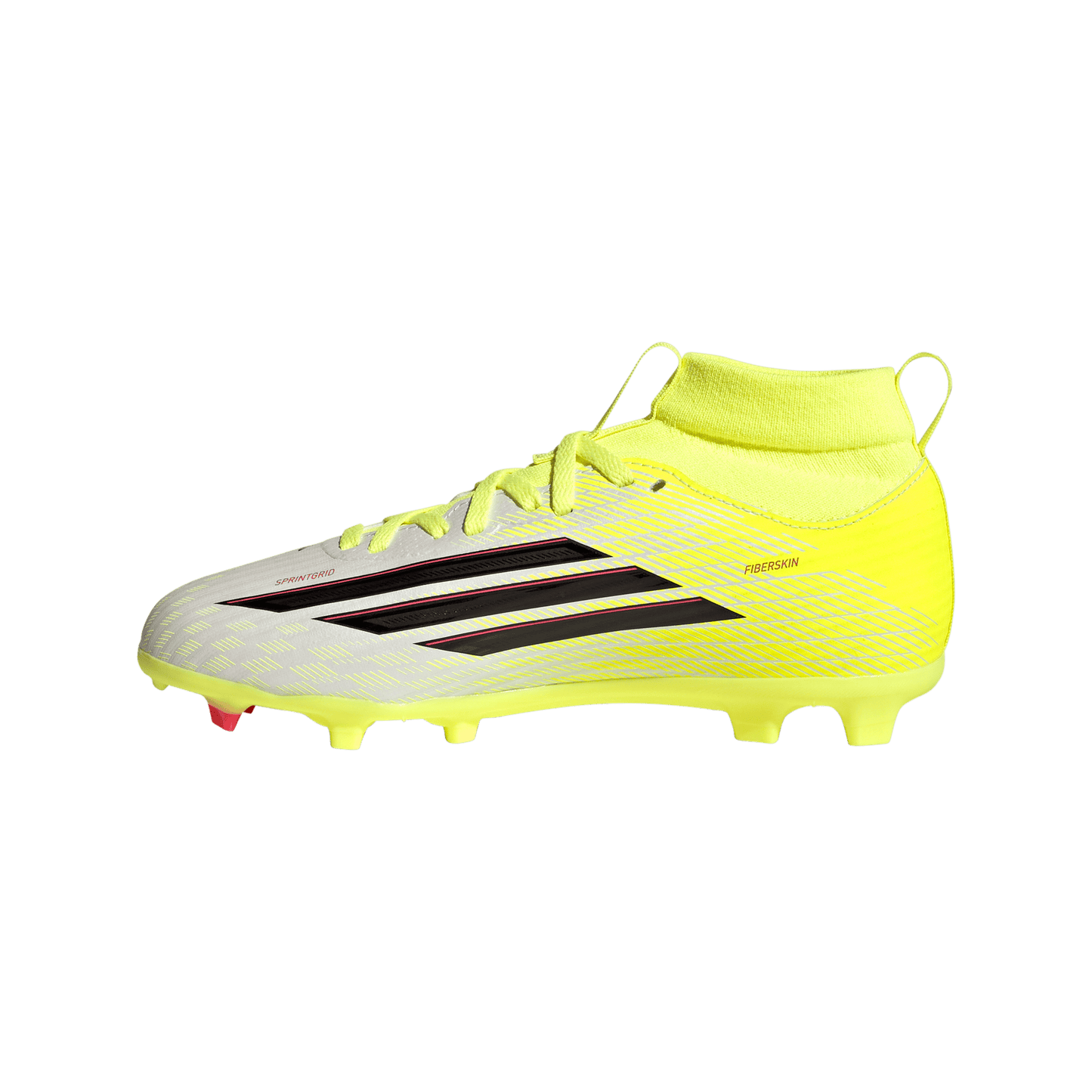adidas F50 LEAGUE Mid Cut Firm Ground / Multi Ground Soccer Cleats  | Team Solar Yellow 2 / Core Black / Lucid Rec | Kid's