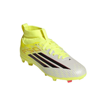 adidas F50 LEAGUE Mid Cut Firm Ground / Multi Ground Soccer Cleats  | Team Solar Yellow 2 / Core Black / Lucid Rec | Kid's