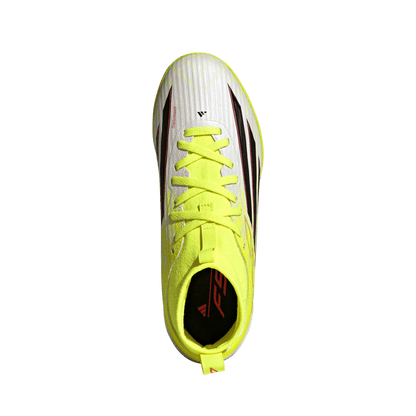 adidas F50 LEAGUE Mid Cut Turf Soccer Shoes | Team Solar Yellow 2 / Core Black / Lucid Rec | Kid's