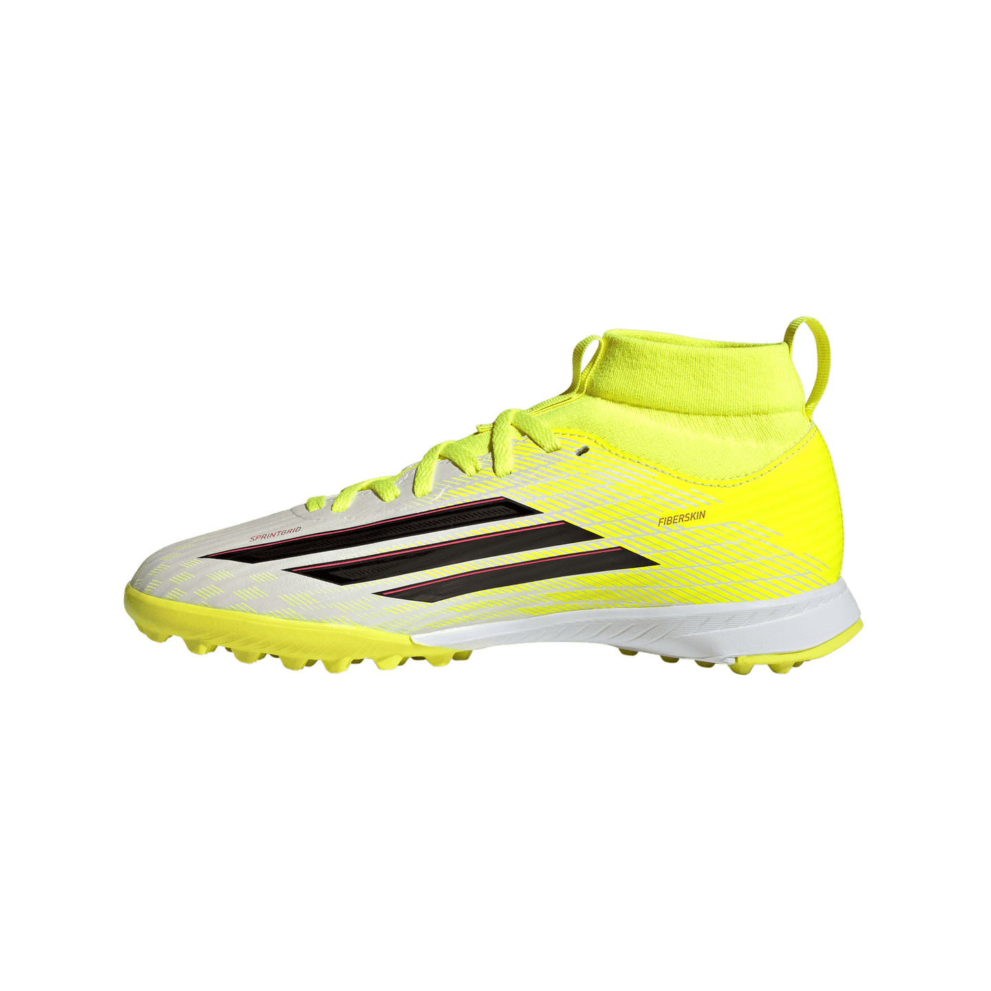 adidas F50 LEAGUE Mid Cut Turf Soccer Shoes | Team Solar Yellow 2 / Core Black / Lucid Rec | Kid's