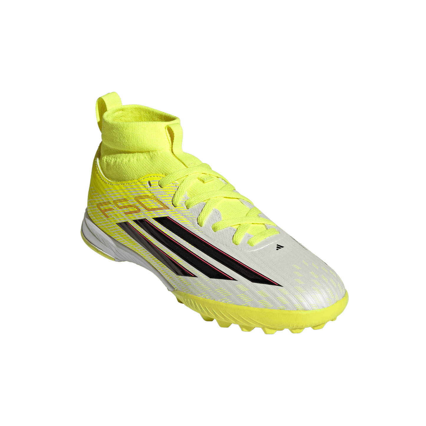 adidas F50 LEAGUE Mid Cut Turf Soccer Shoes | Team Solar Yellow 2 / Core Black / Lucid Rec | Kid's