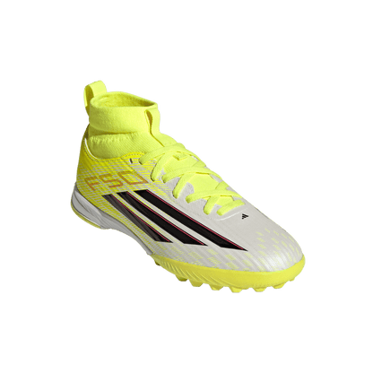 adidas F50 LEAGUE Mid Cut Turf Soccer Shoes | Team Solar Yellow 2 / Core Black / Lucid Rec | Kid's