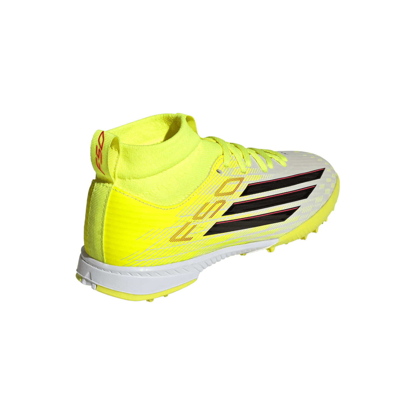 adidas F50 LEAGUE Mid Cut Turf Soccer Shoes | Team Solar Yellow 2 / Core Black / Lucid Rec | Kid's
