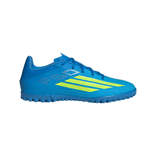 adidas F50 CLUB Turf Soccer Cleats | Lucid Ray Blue / Team Solar Yellow 2 / Lucid Aquamarine | Men's