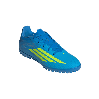 adidas F50 CLUB Turf Soccer Cleats | Lucid Ray Blue / Team Solar Yellow 2 / Lucid Aquamarine | Men's
