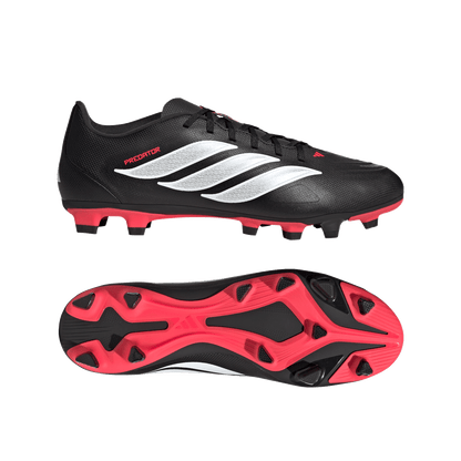 adidas PREDATOR CLUB Firm Ground/Multi Ground Soccer Boots | Core Black / Cloud White / Lucid Red | Men's