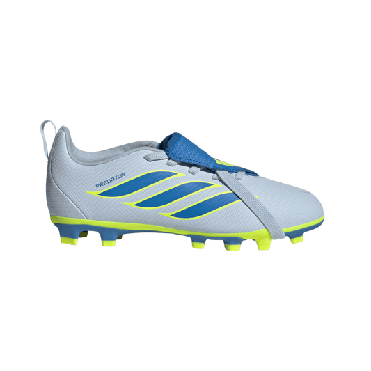 adidas Predator Club Fold-Over Tongue Elastic Laces FG/MG Soccer Cleats | Crystal Sky / Ray Blue / Team Solar Yellow | Kid's