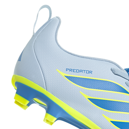 adidas Predator Club Fold-Over Tongue Elastic Laces FG/MG Soccer Cleats | Crystal Sky / Ray Blue / Team Solar Yellow | Kid's