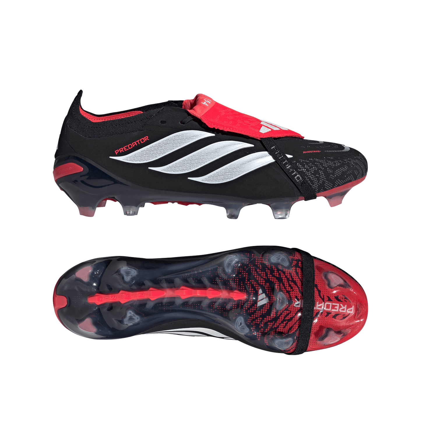 adidas PREDATOR ELITE Fold-Over Tongue Firm Ground Soccer Cleats | Core Black / Cloud White / Lucid Red | Men's
