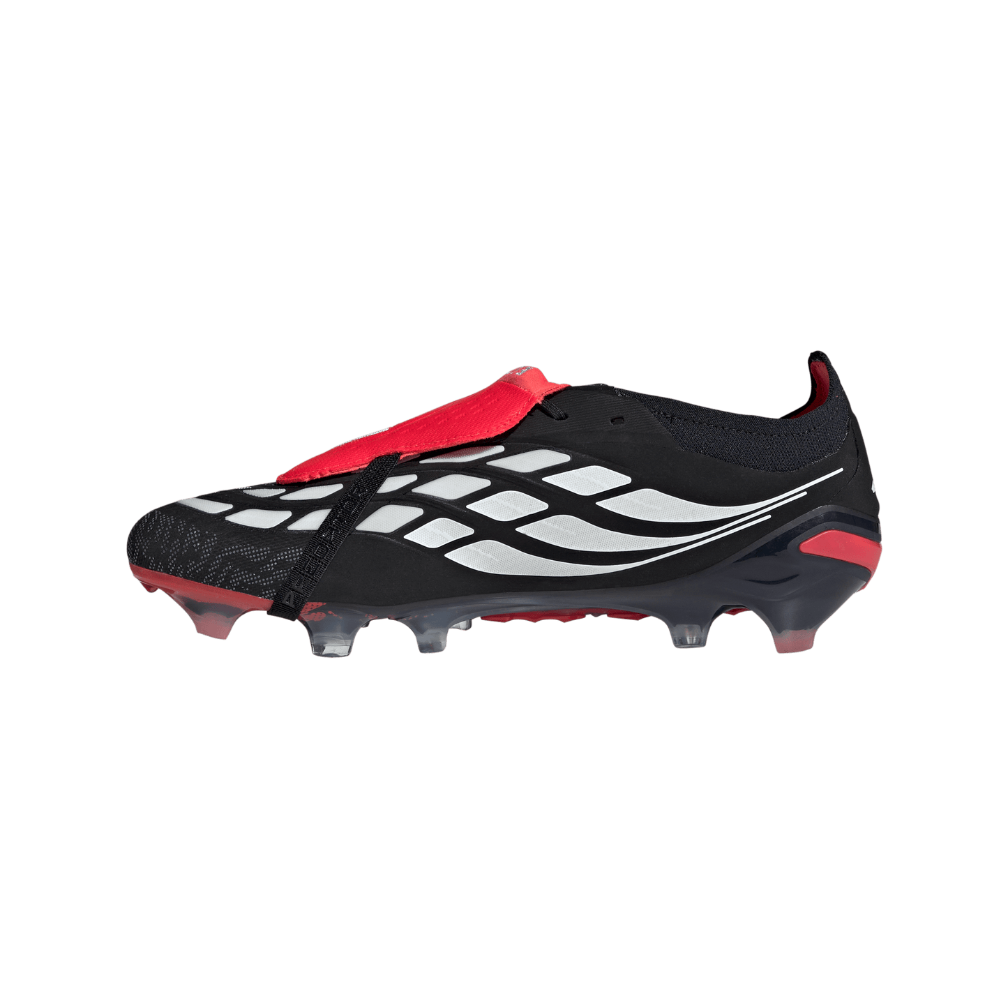 adidas PREDATOR ELITE Fold-Over Tongue Firm Ground Soccer Cleats | Core Black / Cloud White / Lucid Red | Men's