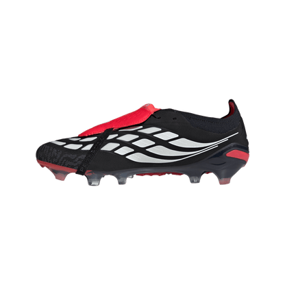 adidas PREDATOR ELITE Fold-Over Tongue Firm Ground Soccer Cleats | Core Black / Cloud White / Lucid Red | Men's
