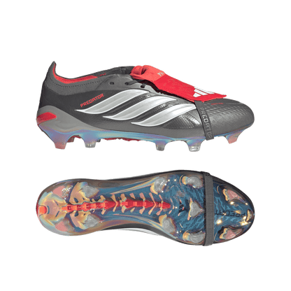 adidas Predator Elite Fold-Over Tongue Firm Ground Soccer Cleats | Iron Metallic / Cloud White / Lucid Red | Men's