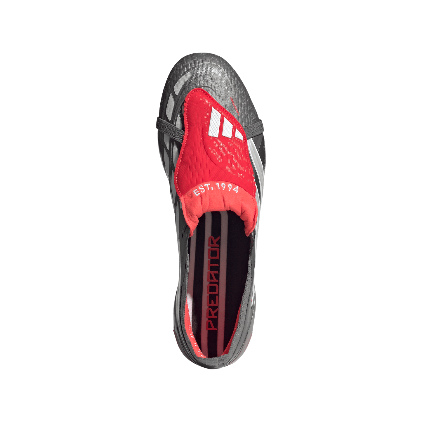 adidas Predator Elite Fold-Over Tongue Firm Ground Soccer Cleats | Iron Metallic / Cloud White / Lucid Red | Men's