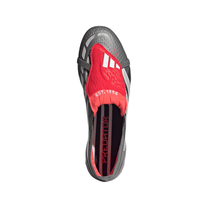 adidas Predator Elite Fold-Over Tongue Firm Ground Soccer Cleats | Iron Metallic / Cloud White / Lucid Red | Men's