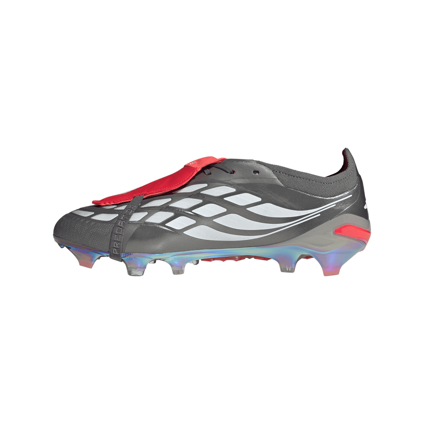 adidas Predator Elite Fold-Over Tongue Firm Ground Soccer Cleats | Iron Metallic / Cloud White / Lucid Red | Men's