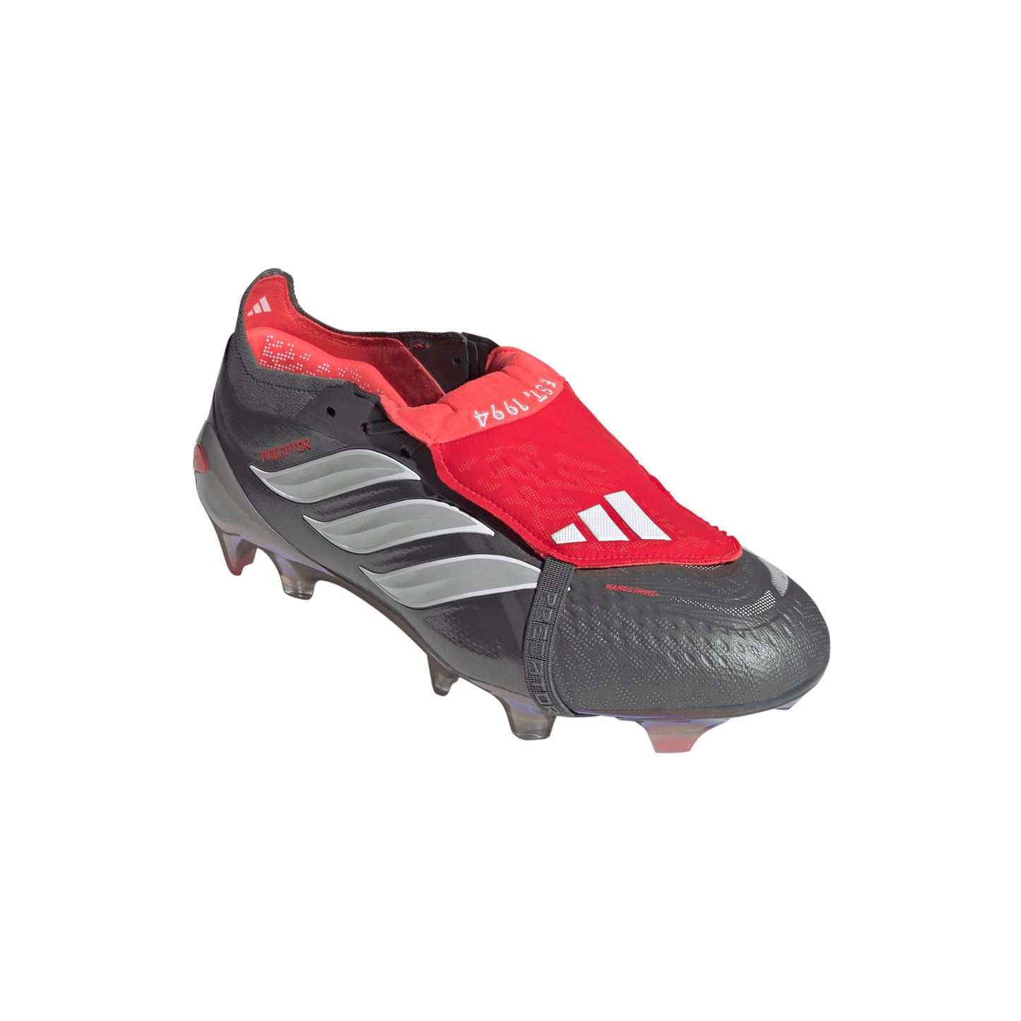 adidas Predator Elite Fold-Over Tongue Firm Ground Soccer Cleats | Iron Metallic / Cloud White / Lucid Red | Men's