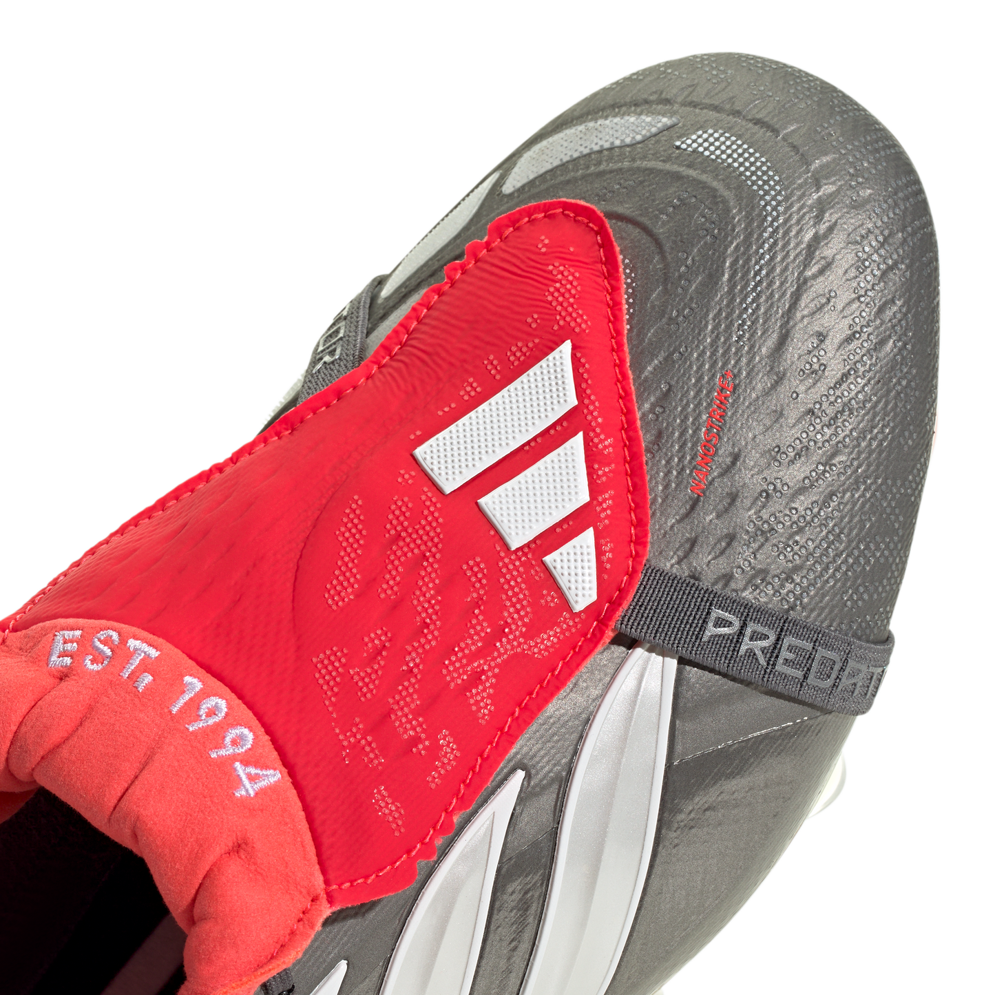 adidas Predator Elite Fold-Over Tongue Firm Ground Soccer Cleats | Iron Metallic / Cloud White / Lucid Red | Men's