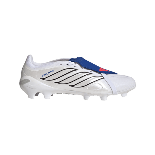 adidas PREDATOR LEAGUE Fold-Over Tongue Firm Ground Soccer Cleats | Cloud White / Zero Metalic / Royal Blue | Men's