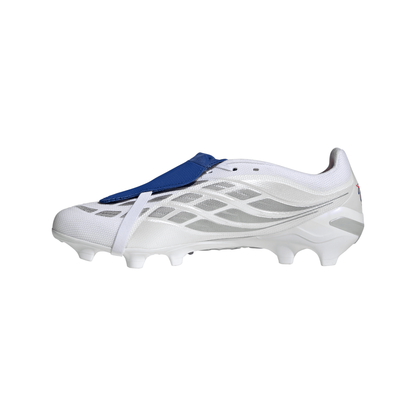 adidas PREDATOR LEAGUE Fold-Over Tongue Firm Ground Soccer Cleats | Cloud White / Zero Metalic / Royal Blue | Men's