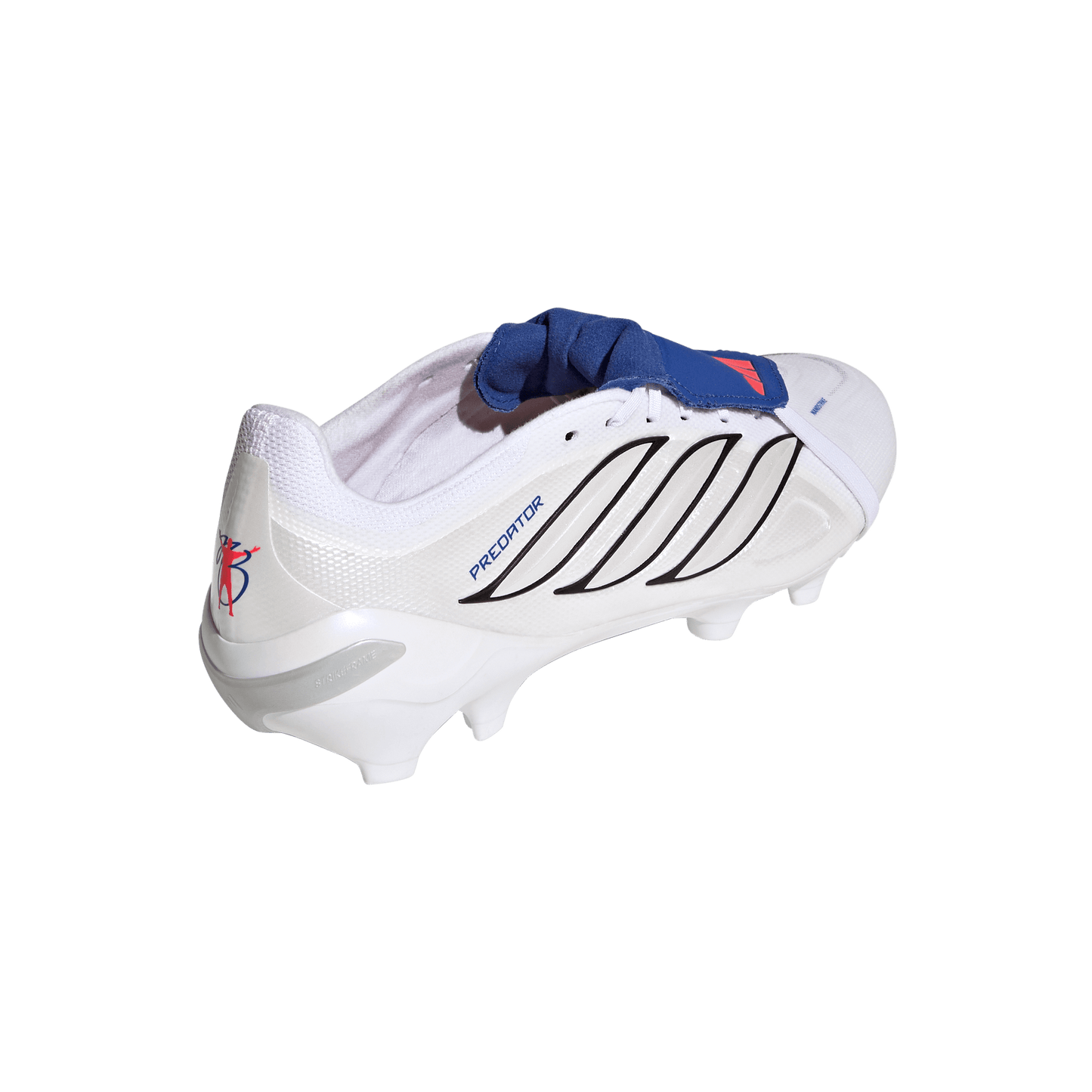 adidas PREDATOR LEAGUE Fold-Over Tongue Firm Ground Soccer Cleats | Cloud White / Zero Metalic / Royal Blue | Men's