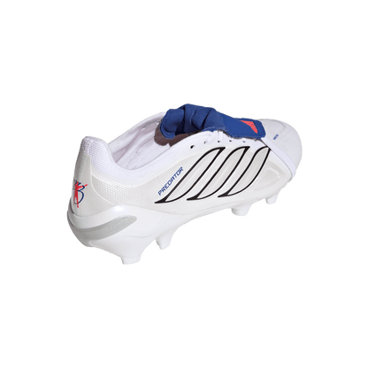 adidas PREDATOR LEAGUE Fold-Over Tongue Firm Ground Soccer Cleats | Cloud White / Zero Metalic / Royal Blue | Men's