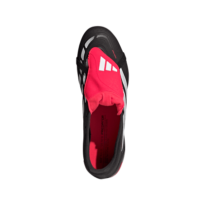adidas PREDATOR LEAGUE Fold-Over Tongue Firm Ground Soccer Cleats | Core Black / Cloud White / Lucid Red | Men's
