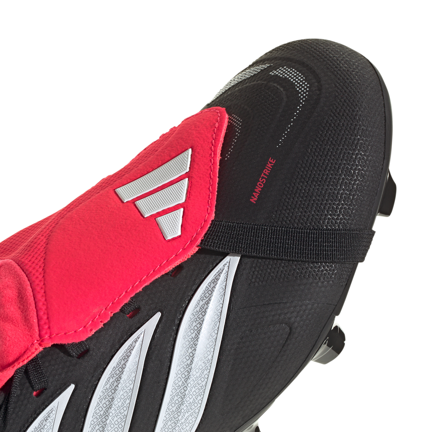 adidas PREDATOR LEAGUE Fold-Over Tongue Firm Ground Soccer Cleats | Core Black / Cloud White / Lucid Red | Men's