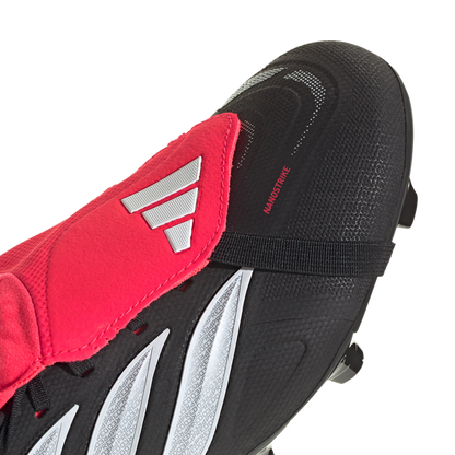 adidas PREDATOR LEAGUE Fold-Over Tongue Firm Ground Soccer Cleats | Core Black / Cloud White / Lucid Red | Men's
