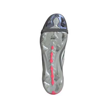 adidas Predator League Fold-Over Tongue Firm Ground Soccer Cleats | Iron Metallic / Zero Metalic / Lucid Red | Men's