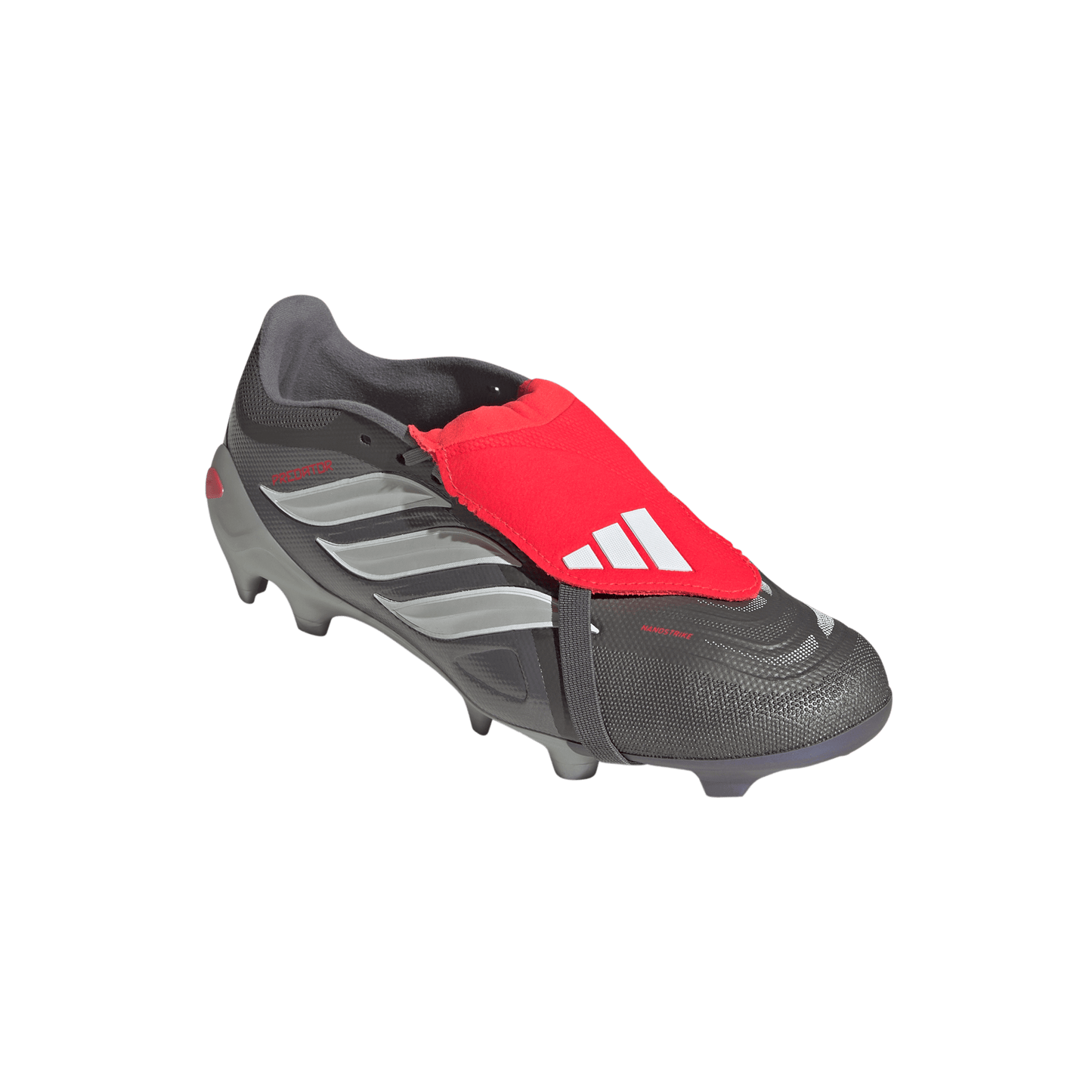 adidas Predator League Fold-Over Tongue Firm Ground Soccer Cleats | Iron Metallic / Zero Metalic / Lucid Red | Men's
