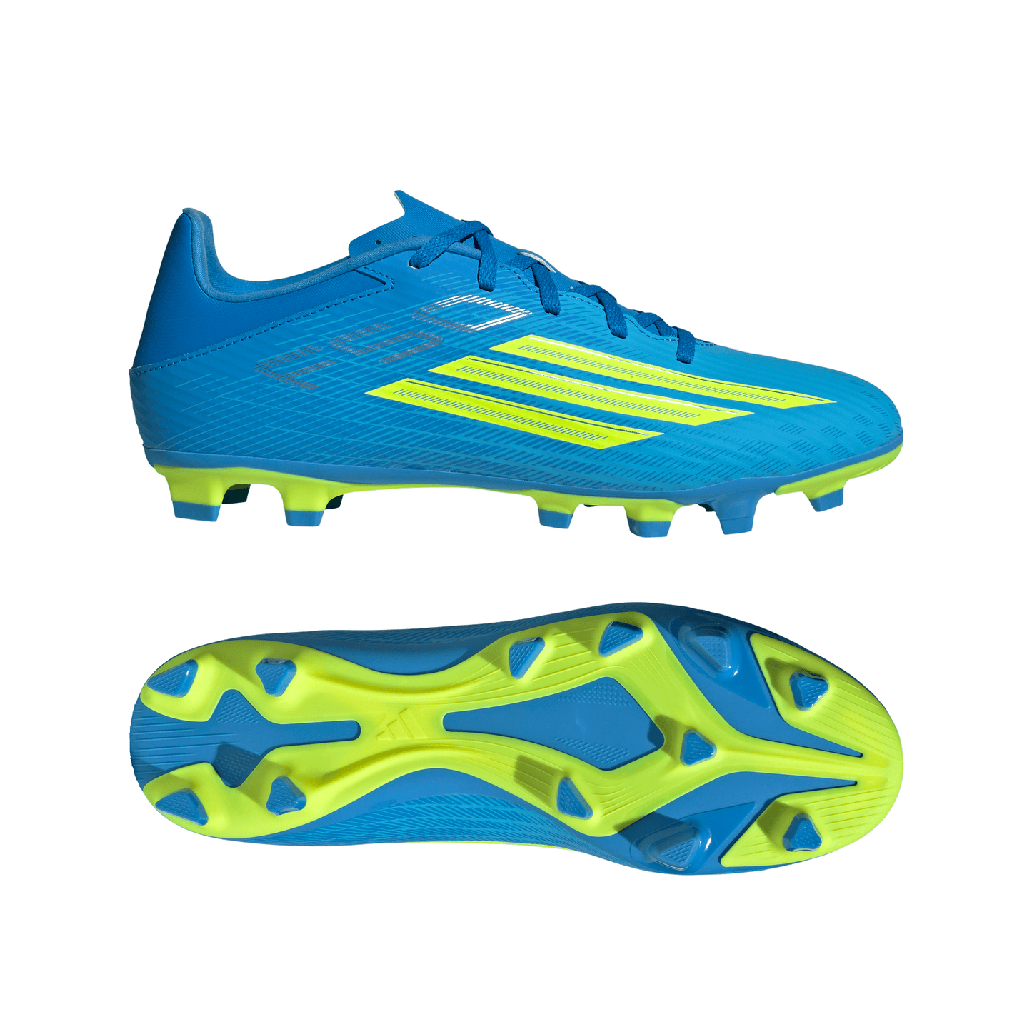adidas F50 CLUB Firm Ground / Multi Ground Soccer Cleats | Lucid Ray Blue / Team Solar Yellow 2 / Lucid Aquamarine | Men's