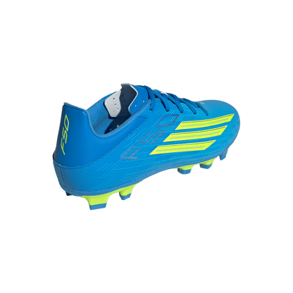 adidas F50 CLUB Firm Ground / Multi Ground Soccer Cleats | Lucid Ray Blue / Team Solar Yellow 2 / Lucid Aquamarine | Men's