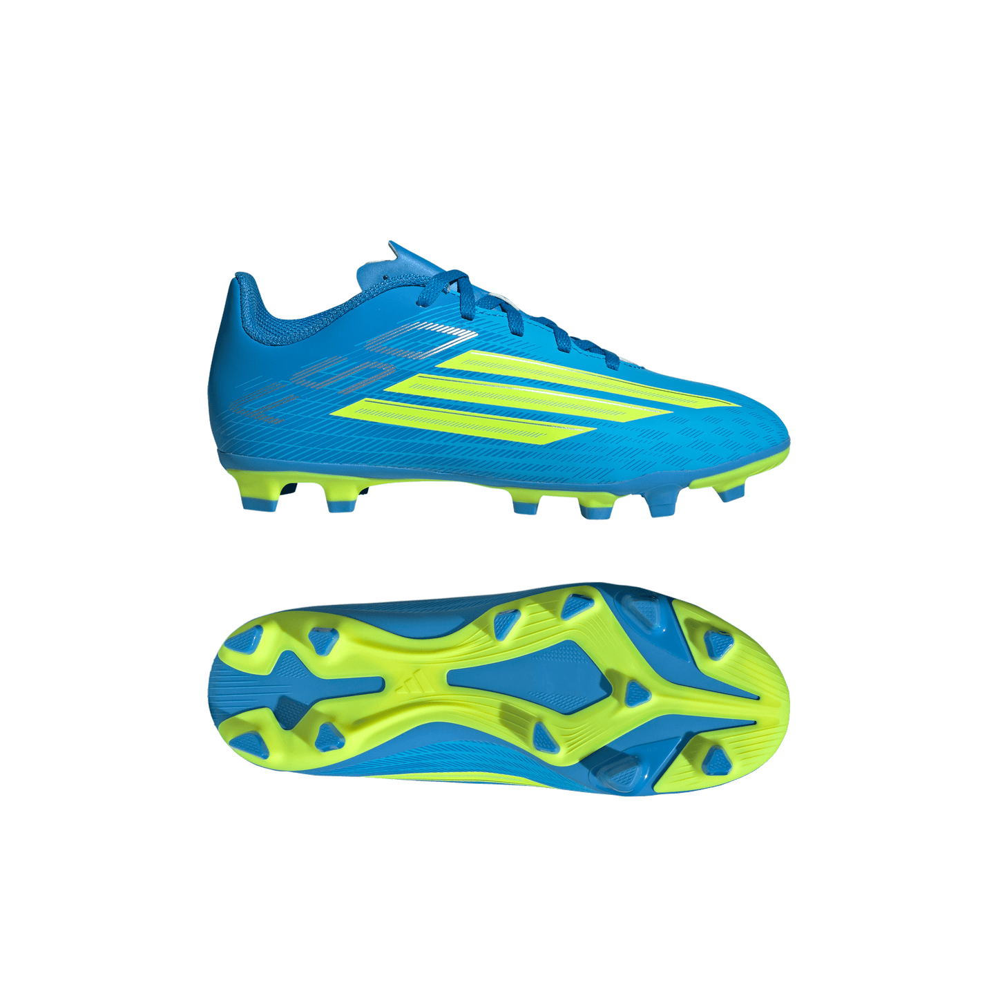 adidas F50 CLUB Firm Ground / Multi Ground Soccer Cleats  | Lucid Ray Blue / Team Solar Yellow 2 / Lucid Aquamarine | Kid's
