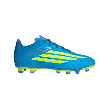 adidas F50 CLUB Firm Ground / Multi Ground Soccer Cleats  | Lucid Ray Blue / Team Solar Yellow 2 / Lucid Aquamarine | Kid's