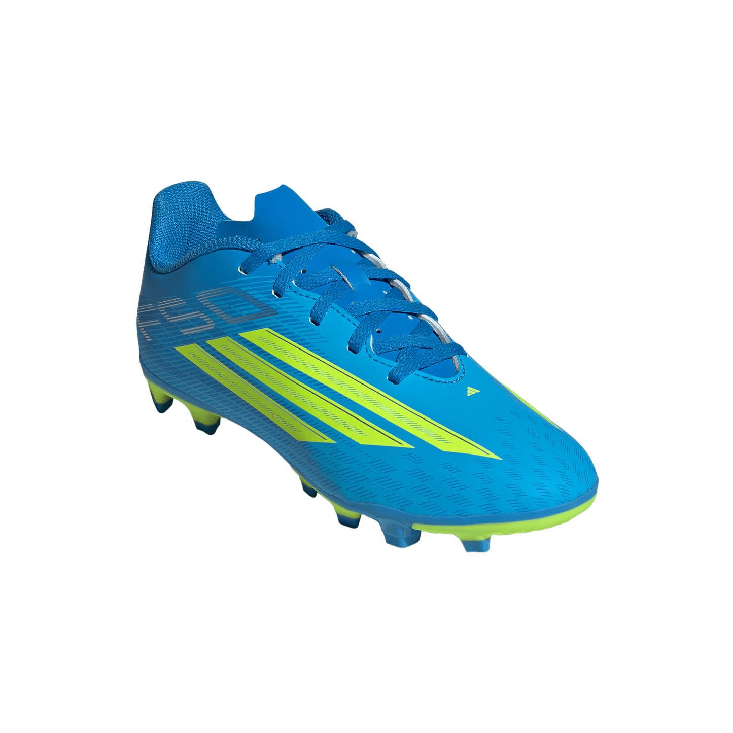 adidas F50 CLUB Firm Ground / Multi Ground Soccer Cleats  | Lucid Ray Blue / Team Solar Yellow 2 / Lucid Aquamarine | Kid's