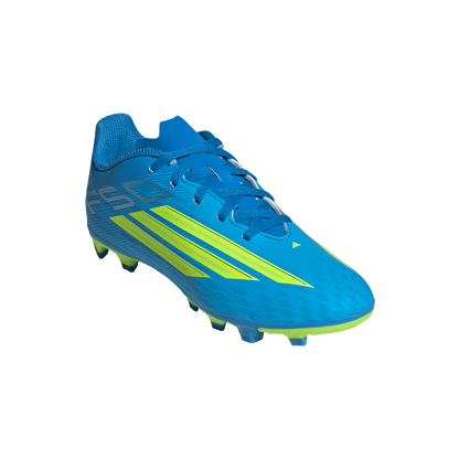 adidas F50 CLUB Firm Ground / Multi Ground Soccer Cleats  | Lucid Ray Blue / Team Solar Yellow 2 / Lucid Aquamarine | Kid's