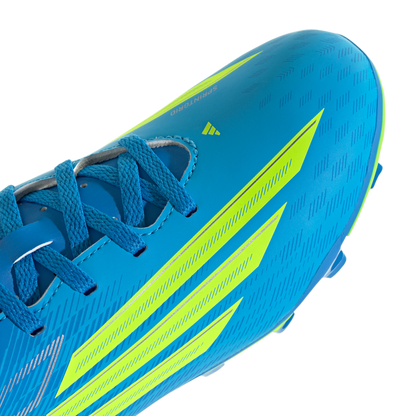 adidas F50 CLUB Firm Ground / Multi Ground Soccer Cleats  | Lucid Ray Blue / Team Solar Yellow 2 / Lucid Aquamarine | Kid's