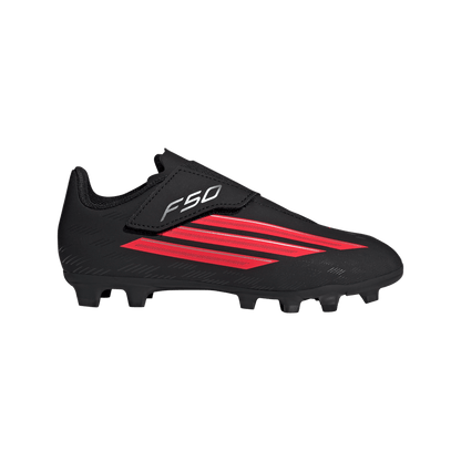 adidas F50 CLUB Velcro Firm Ground / Multi Ground Soccer Boots | Core Black / Lucid Red / Core Black | Kid's