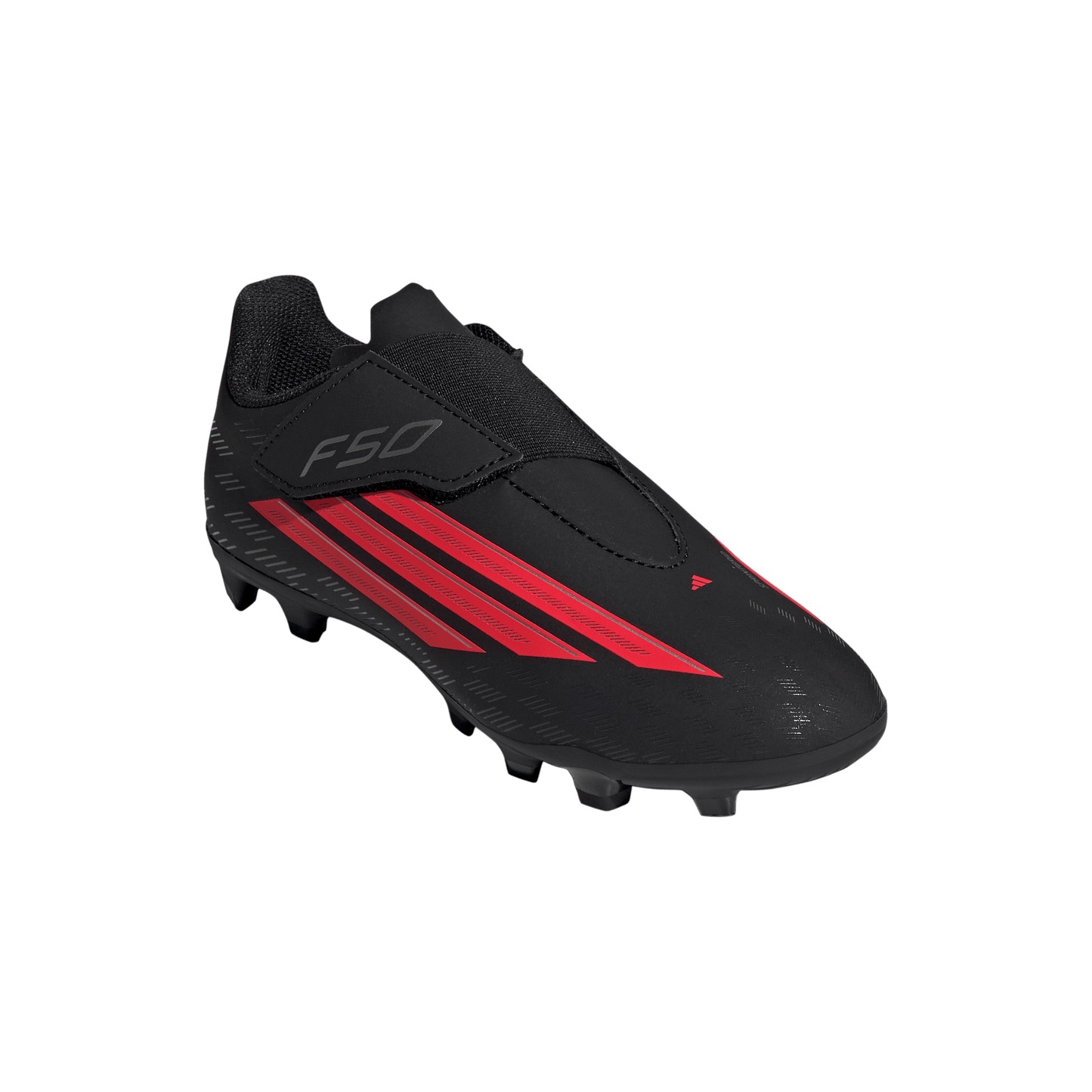 adidas F50 CLUB Velcro Firm Ground / Multi Ground Soccer Boots | Core Black / Lucid Red / Core Black | Kid's