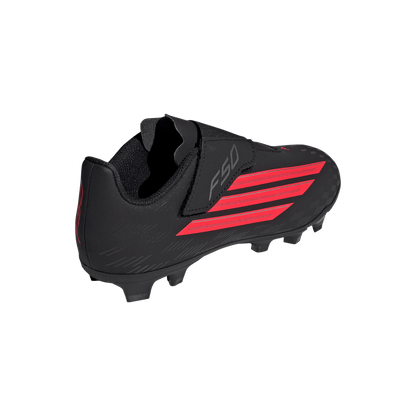 adidas F50 CLUB Velcro Firm Ground / Multi Ground Soccer Boots | Core Black / Lucid Red / Core Black | Kid's