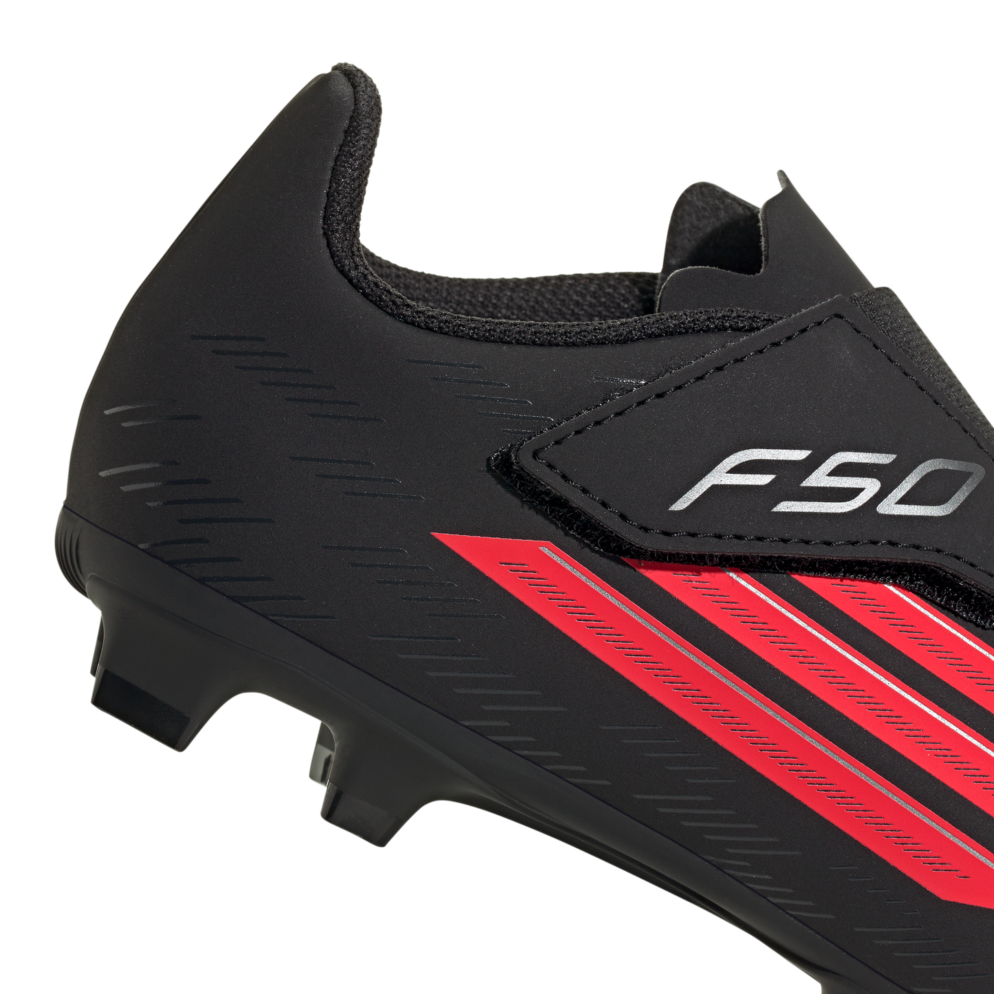 adidas F50 CLUB Velcro Firm Ground / Multi Ground Soccer Boots | Core Black / Lucid Red / Core Black | Kid's