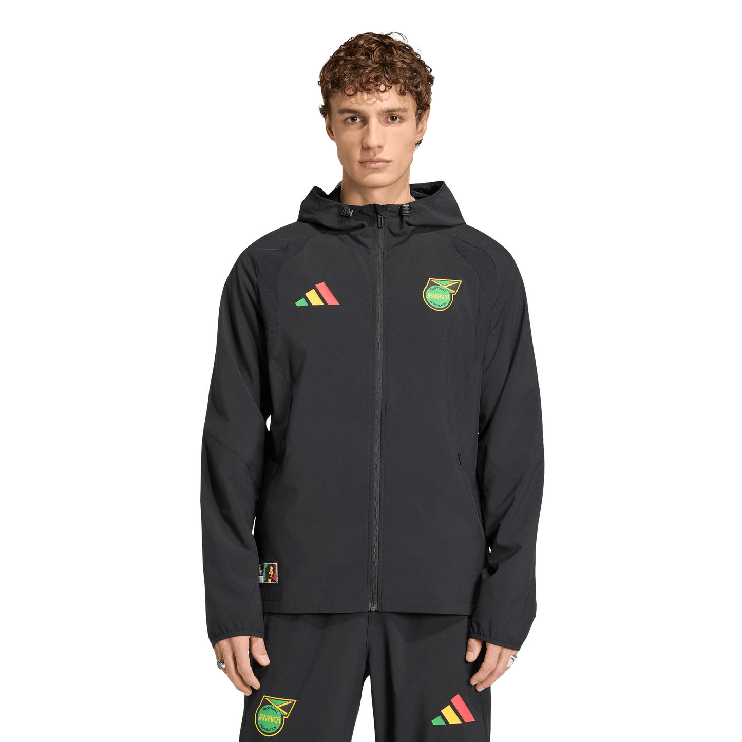 adidas Jamaica x Bob Marley Tiro Travel Full Zip Windbreaker Jacket | Black | Men's