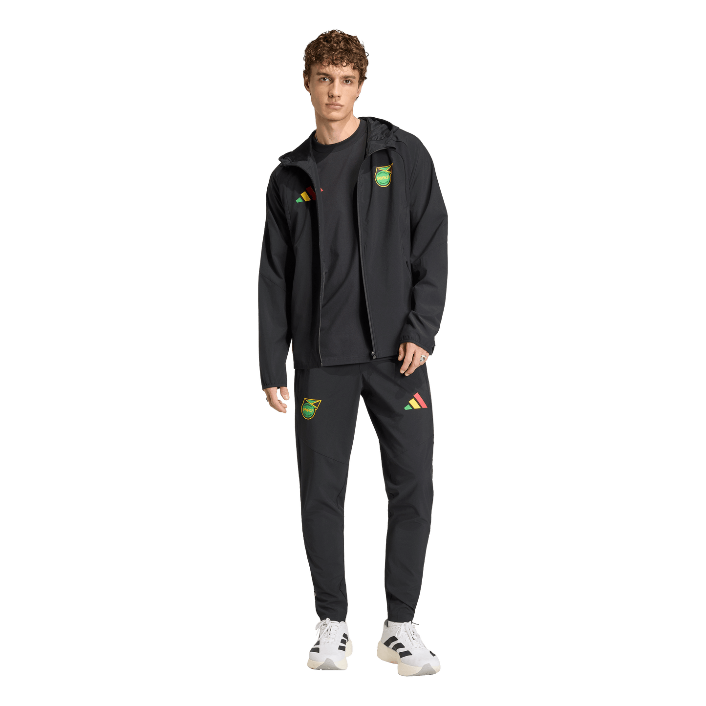 adidas Jamaica x Bob Marley Tiro Travel Full Zip Windbreaker Jacket | Black | Men's